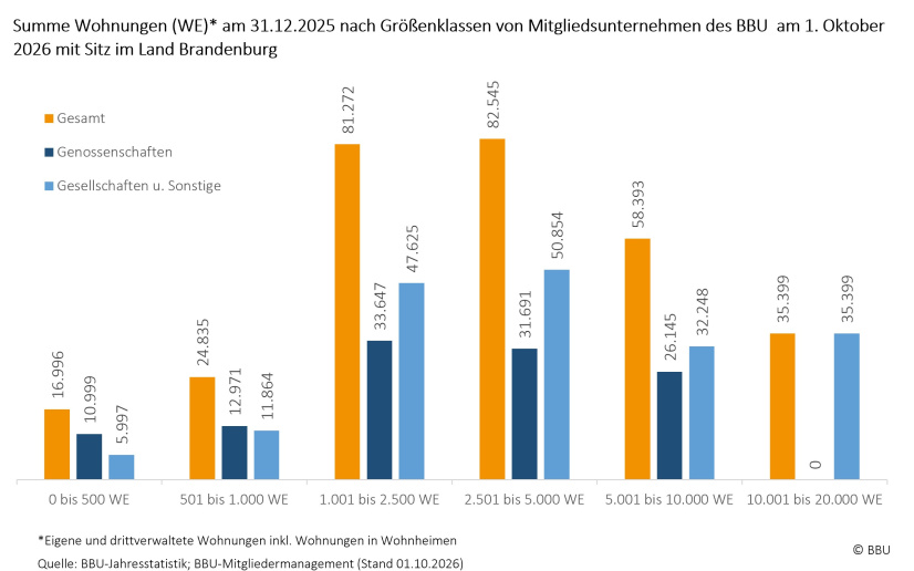 BBU-Brandenburg: Wohnungen nach Wohnungsgrößenklassen 31.12.2025
